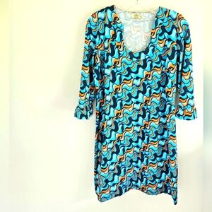 Katherine Way Dress Aqua graphic dress